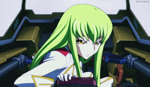 anime girl with green hair